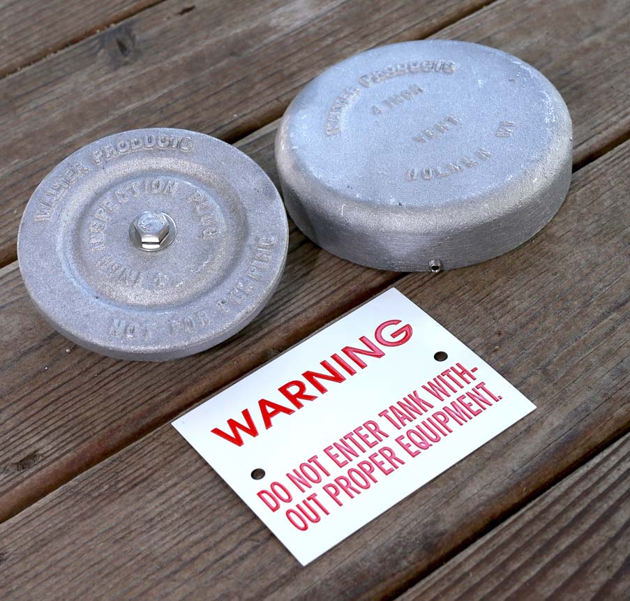Inspection Pipe Caps & Tank Warning Labels